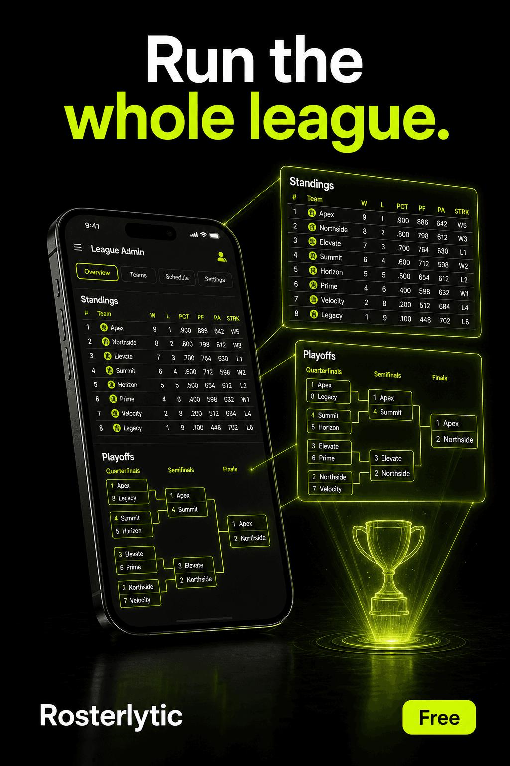 Rosterlytic — run the whole league. Download free.