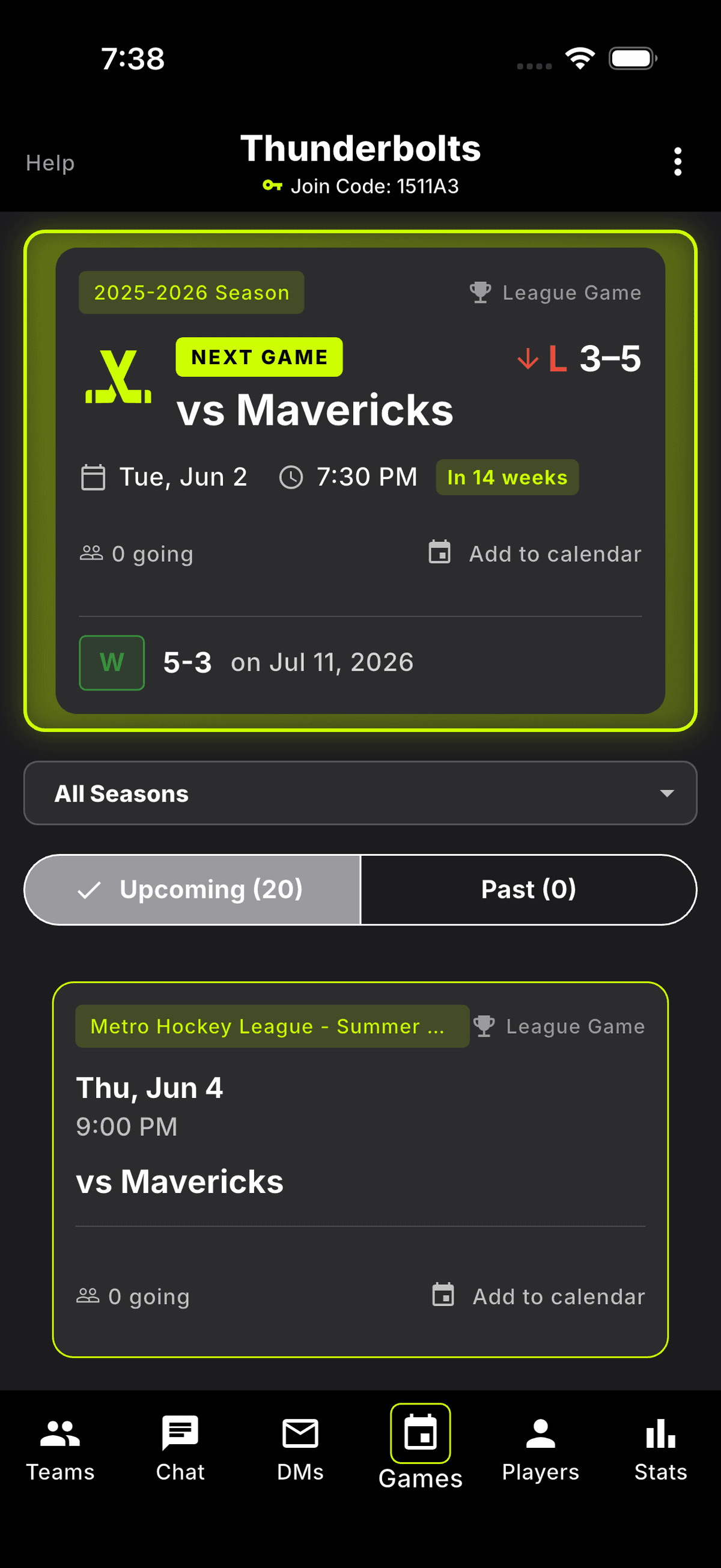 Scheduling screenshot
